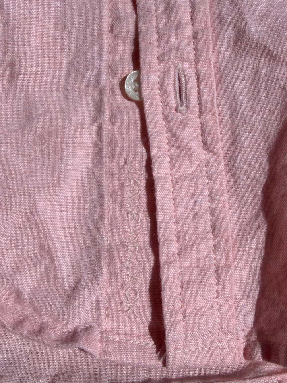 Janie and Jack Toddler 2T Linen button down pink - Picture 3 of 4